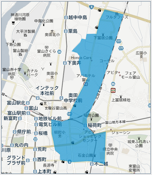 清水販売店の販売エリア 清水販売店の販売エリア